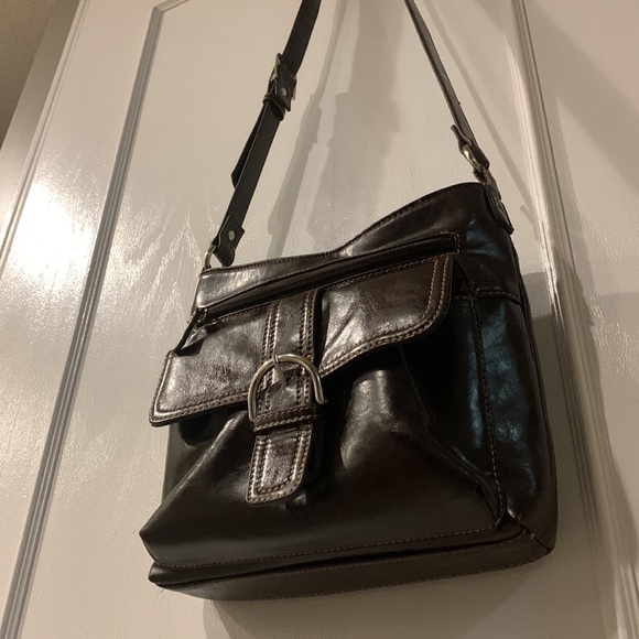 Vintage Minelli Italy Four Compartment Purse crossbody organizer bag, Brown - Picture 7 of 15